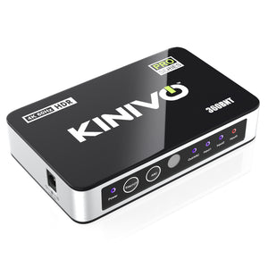 Kinivo HDMI Switch with Audio Extractor 360BNT (3 in one out, Toslink Optical Audio Port, SPDIF, 4K 60Hz, High Speed 18Gbps, IR Remote)