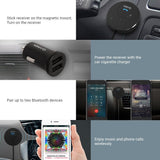 Kinivo BTC480 Bluetooth Hands-Free Car Kit for Cars with Aux Input Jack (3.5 mm) -With Magnetic Mount, Dual Port USB Charger and Multipoint Connectivity