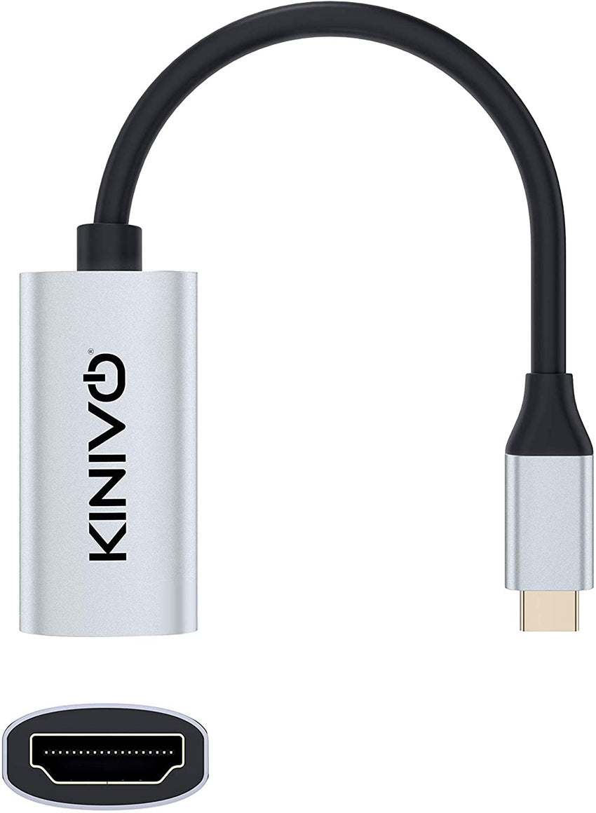 Kinivo USB C to HDMI Adapter (25CM ,4K 60Hz) - Compatible with Thunderbolt 3 Port, MacBook Pro 2018/2017, Samsung Galaxy S9/S8, Surface Book 2, Dell XPS 13/15, Pixelbook More