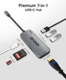 Kinivo 710UC USB C Hub (7 Port USB-C Adapter- 3 USB 3.0-5Gbps Data, 4K HDMI, 100W PD, SD, TF Card Reader)