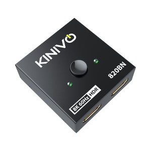 Kinivo 8K HDMI Switch 2 In 1 Out - (Bi-Directional, 8K 60Hz, HDMI Splitter 1 In 2 Out, Ultra HD Switcher Hub, 48Gbps HDMI 2.1 Hub, HDR10+, Dolby Atmos)