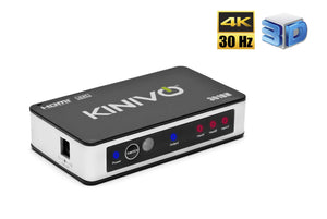 Kinivo HDMI Switch 4K HDR 301BN (3 in 1 Out, 4K 60Hz HDR, HDMI 2.0, High Speed 18Gbps, IR Remote, HDCP)