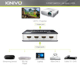 Kinivo HDMI Switch 4K HDR 550BN (5 in 1 Out, 4K 60Hz HDR, HDMI 2.0, High Speed 18Gbps, IR Remote, HDCP)