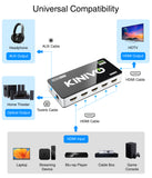 Kinivo HDMI Switch with Audio Extractor 560BNT (5 In 1 Out Hub, Toslink Optical Audio Port, SPDIF, 4K 60Hz Switcher, 18Gbps, IR Remote)