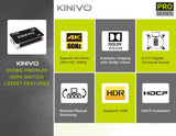 Kinivo HDMI Switch 4K HDR 550BN (5 in 1 Out, 4K 60Hz HDR, HDMI 2.0, High Speed 18Gbps, IR Remote, HDCP)