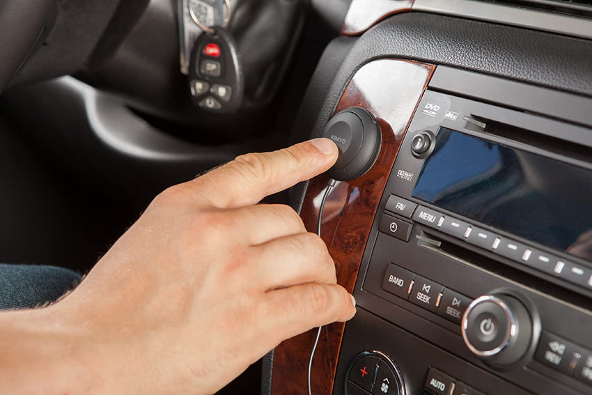 Kinivo BTC450 Bluetooth Car Kit (Hands-Free Adapter for Cars with 3.5mm Aux Input, Apt-X)